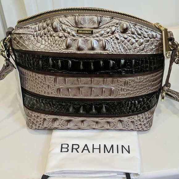 NWT Brahmin Mini Duxbury Chardonnay Seine Leather Crossbody Bag - Picture 7 of 8